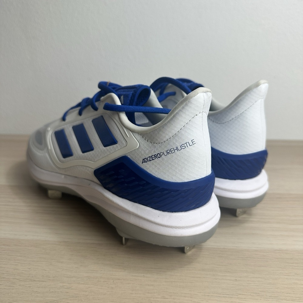 IG7129 Adidas Adizero Pure Hustle Women's Cleats White Blue Size 11 - Picture 3 of 5